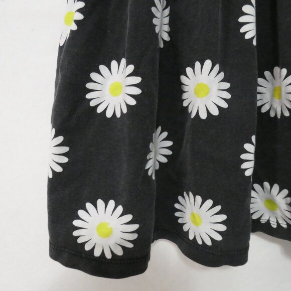 Black Floral Cotton Summer Dress P2P 10.5 inches measured Not Lined - Picture 13 of 14